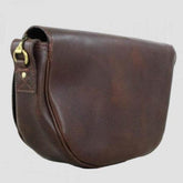brown shoulder bag from rear view